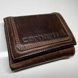 Carhartt Men’s Trifold Wallet Brown Leather